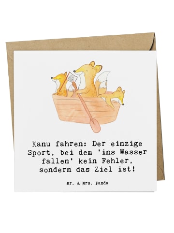 Mr. & Mrs. Panda Klappkarte Kanu Abenteuer mit Spruch in Weiß