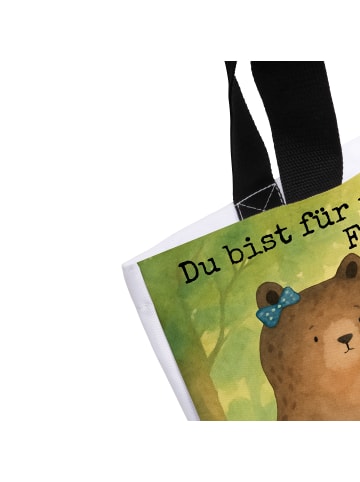 Mr. & Mrs. Panda Tote Bag Bär Freundin Design mit Spruch in Weiß