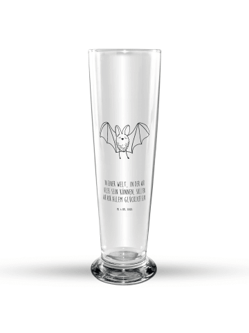 Mr. & Mrs. Panda Biertulpe Fledermaus Flügel mit Spruch in Transparent
