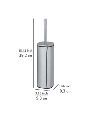 Wenko WC-Bürste ALASSIO, Edelstahl in Mattsilber, (B) 9,3 x (H) 39,2 x (L) 9,3 cm