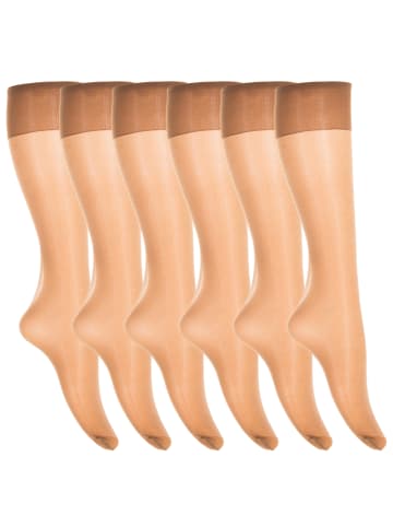 Marie Claire 6er-Set: Socke & Beinstulpe in Brown