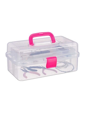 relaxdays 1x Plastikbox in Pink - (B)33 x (H)14 x (T)19 cm