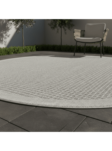 KADIMA DESIGN Teppich Outdoor Waschbar Einfarbig DAFNE Strapazierfähig OEKO-TEX in Grau