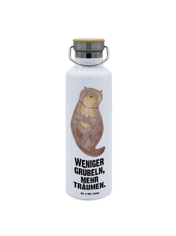 Mr. & Mrs. Panda Trinkflasche Otter Muschel mit Spruch in Weiß