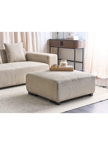Beliani Ottomane LUNGO in Beige - (W) 80 x (H) 35 x (L) 80 cm