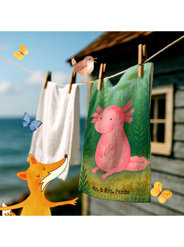 Mr. & Mrs. Panda Handtuch Axolotl Niedlich Design ohne Spruch in Weiß