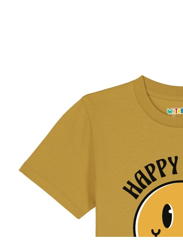 wat? Apparel T-Shirt Happy times in Ocker