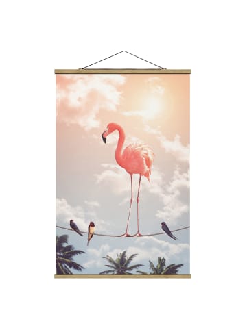 WALLART Stoffbild - Jonas Loose - Himmel mit Flamingo in Rosa