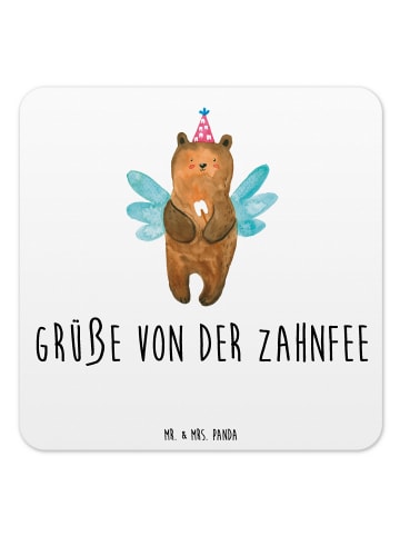 Mr. & Mrs. Panda Glasuntersetzer Bär Zahnfee mit Spruch in Weiß