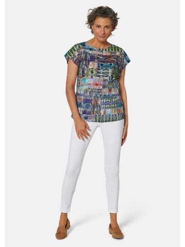 GOLDNER Ultraleichte Printbluse mit Kurzarm in bunt / gemustert