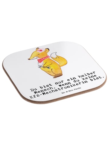 Mr. & Mrs. Panda Untersetzer Glas Kfz-Mechatronikerin Herz mit S... in Weiß