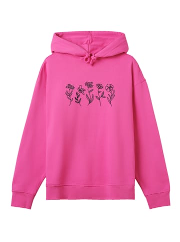 F4NT4STIC Hoodie Wildflower Minimalistic Bestickt in hyper pink
