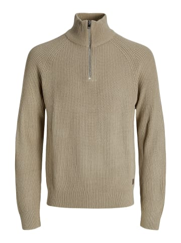 Jack & Jones Sweatshirt mit halbem Reißverschluss in Crockery