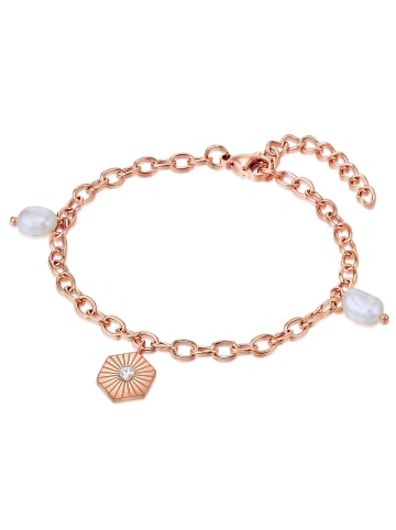 Valero Pearls Armband Edelstahl roségold Süßwasser-Zuchtperle weiß Preciosa weiß in roségold