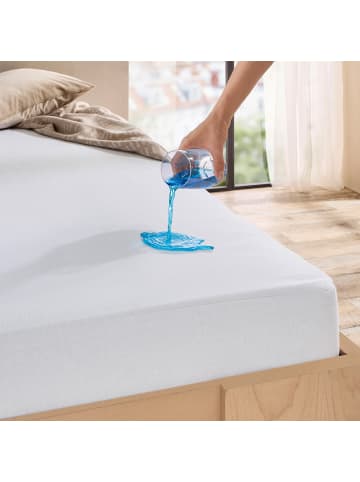 Erwin Müller Molton Spannbettlaken wasserdicht/kochfest f. Boxspringbett 2er-Pack Prenzlau in weiß