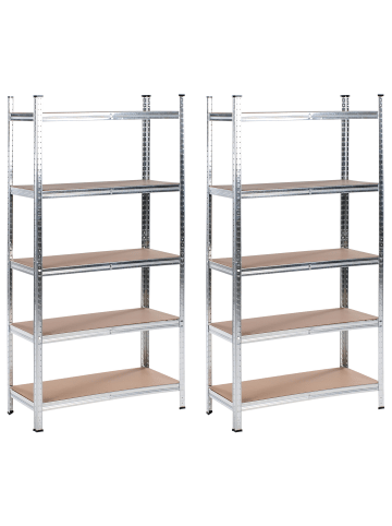 Beliani 2er-Set Ablageregal XITTA in Silber/Braun