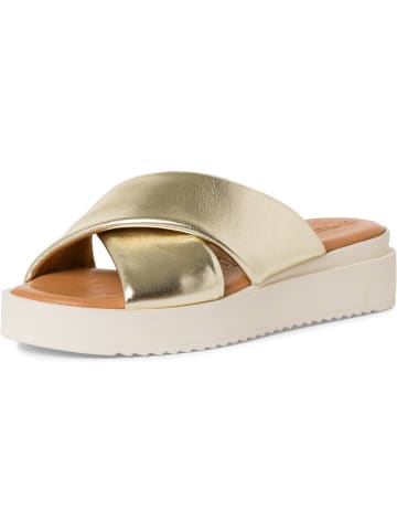 Tamaris Plateau-Pantoletten in LIGHT GOLD METALLIC