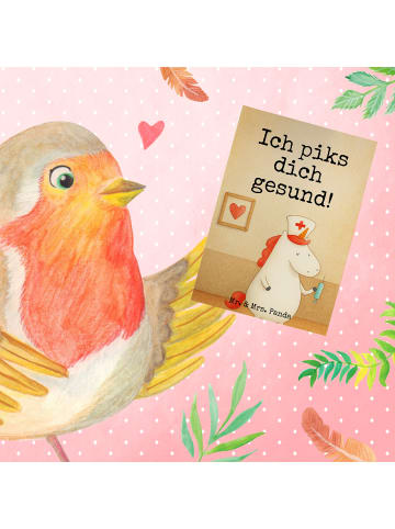 Mr. & Mrs. Panda Beileidskarte Einhorn Krankenschwester Design m... in Weiß