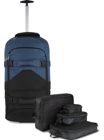 normani Reisetasche mit Rucksackfunktion 90 L mit 4 Kleidertaschen in Schwarz/Navy