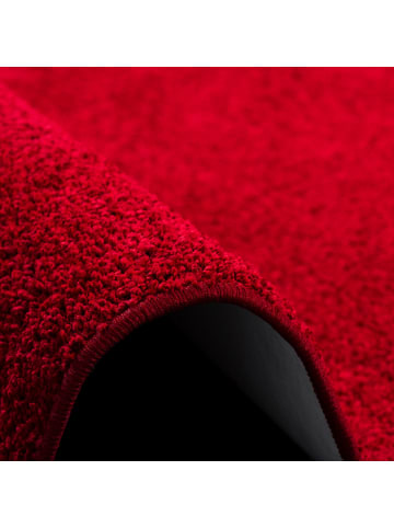 Snapstyle Hochflor Velours Teppich Cottage Rund in Rot