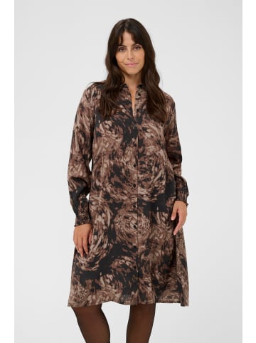 KAFFE curve Kleid KCjamia A-shape in Brown Graphic Print