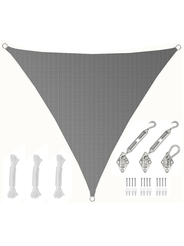 AMANKA HDPE Sonnensegel mit Befestigung 2x2x2m in Grau