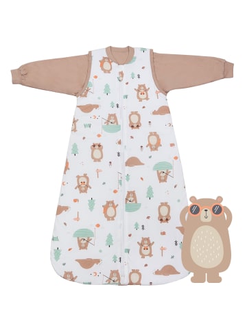 Schlummersack Babyschlafsack, 3.5 TOG in Beige-Weiß