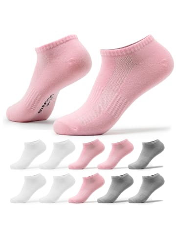 Occulto 10er Pack Sneakersocken Diana in Pink/Weiß/Grau