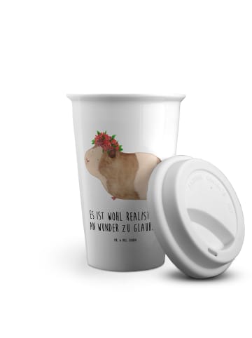 Mr. & Mrs. Panda Kaffeebecher To Go Meerschweinchen Weisheit mit... in Weiß