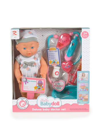 Moni Kinderpuppe 31 cm Stethoskop in grau