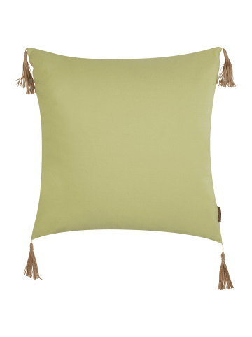 Beliani Dekokissen CHMISTAR in Grün/Braun - (W) 45 x (H) 12 x (L) 45 cm