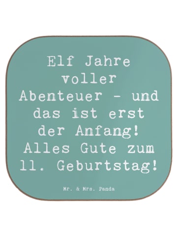 Mr. & Mrs. Panda Untersetzer für Gläser Spruch 11. Geburtstag Ab... in Meeresbrise
