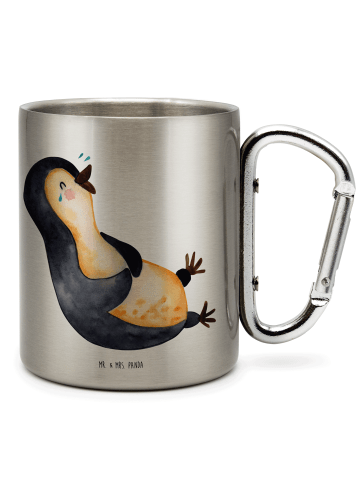 Mr. & Mrs. Panda metallbecher Pinguin Lachen ohne Spruch in Silber