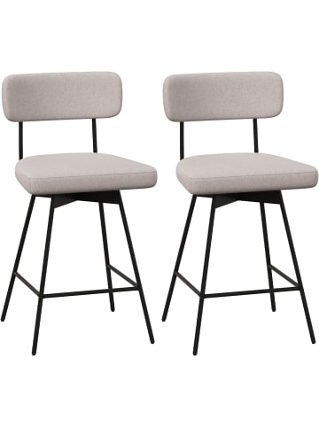 COSTWAY 2er Set Barhocker drehbar 47 x 51 x 90,5 cm in Beige