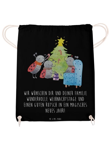 Mr. & Mrs. Panda gym rucksack Weihnachten Smörle mit Spruch in Schwarz