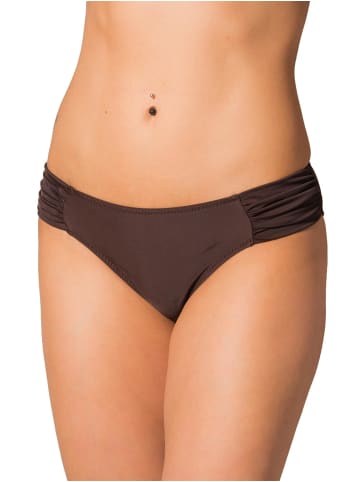 Aquarti Aquarti Damen Bikinihose mit seitlichen Raffungen in braun