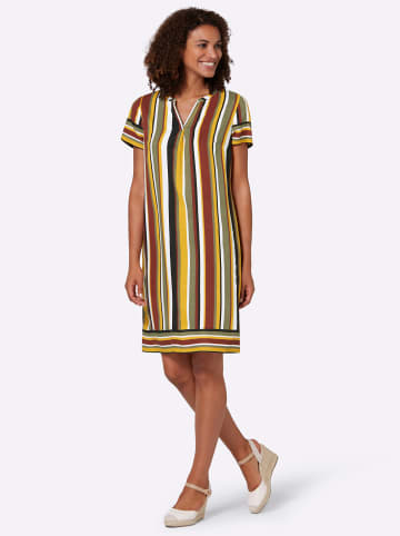 WITT WEIDEN Webkleid in ocker-khaki-gestreift