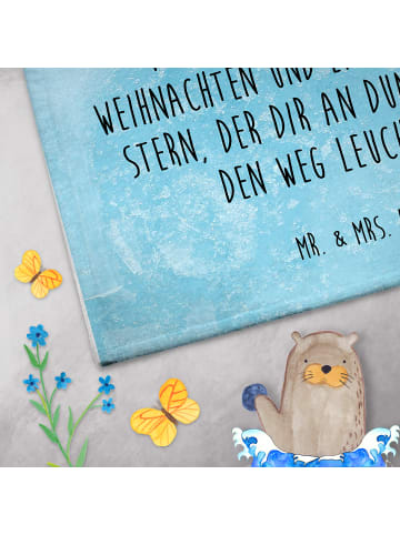 Mr. & Mrs. Panda Handtuch Winterzeit Heilige drei Könige mit Spruch in Eisblau