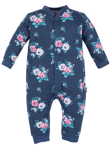 Makoma Strampler Floral in rosa navy