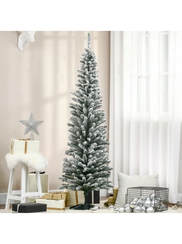 HOMCOM Weihnachtsbaum-Ø55 x 180H cm-Grün+Weiß