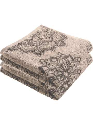 Erwin Müller Frottier, Jacquard Duschtuch 2er-Pack Bühl in beige/grau