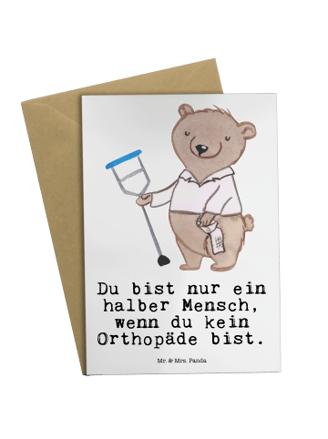 Mr. & Mrs. Panda Grußkarte Orthopäde Herz mit Spruch in Weiß