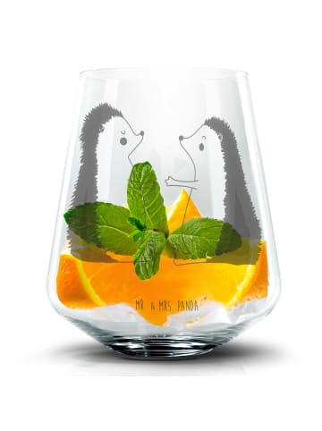 Mr. & Mrs. Panda Blümchentail Glas Igel Liebe ohne Spruch in Transparent