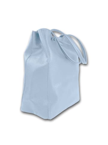 Toscanto Leder Shopper, Schultertasche Toscanto Tasche hellblau ca. 28cm