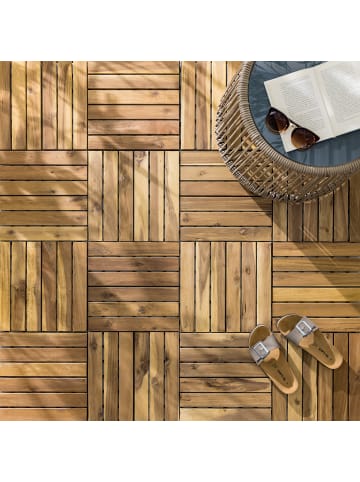 home24 Terrassenfliese Temai 33er-Set Typ A in Akazie Hellbraun