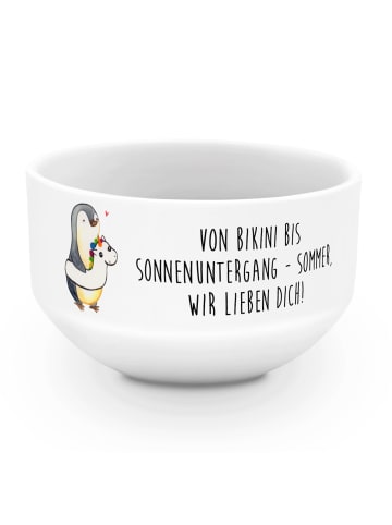 Mr. & Mrs. Panda Salatschüssel Sommer Meer Strand mit Spruch in Weiß