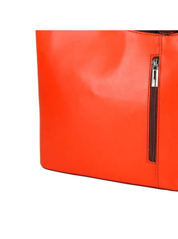 Toscanto Toscanto Schultertasche, Rucksack Leder orange, braun ca. 28cm