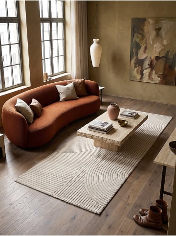 KADIMA DESIGN Teppich Kurzflor mit Zen-Dessin, pflegeleicht und flach im Aufbau in Beige