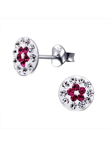 schmuck23 Ohrringe 925 Silber Blume in Bunt