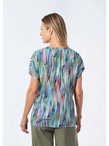 GOLDNER Bluse Bluse mit Tunika Ausschnitt in bunt / gemustert